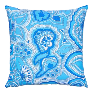 Schumacher x Trina Turk Morning Sunrise Indoor/Outdoor Pillow 20" in Horizon Blue