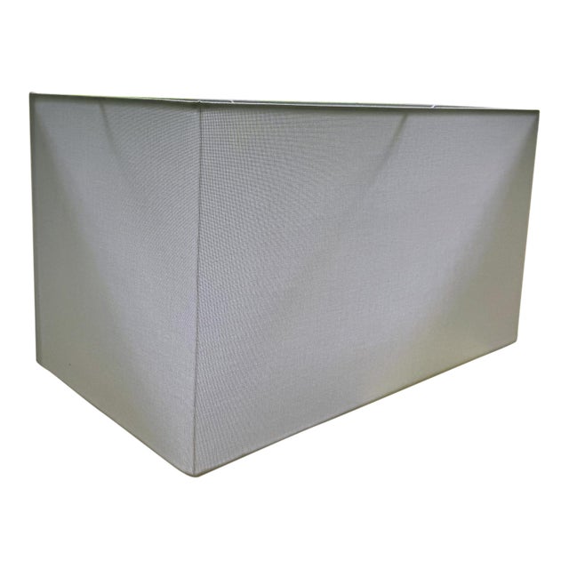 1990s Uttermost Classic Rectangular White Linen Shade For Sale