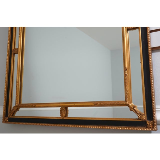 Traditional Carvers Guild Rectangular Black & Gold Regency Mirror For Sale - Image 3 of 10