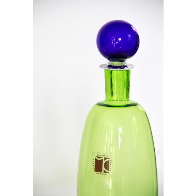 Vintage Murano Art Glass Bottle by Carlo Moretti, Italy, 1980s For Sale - Image 3 of 13
