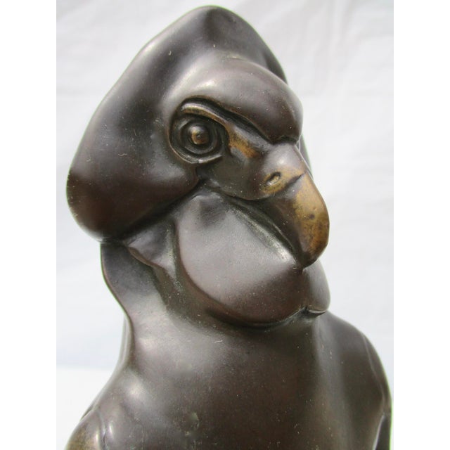 Art Deco Hunting Bird Sculpture on Porphyry Plinth For Sale - Image 10 of 13
