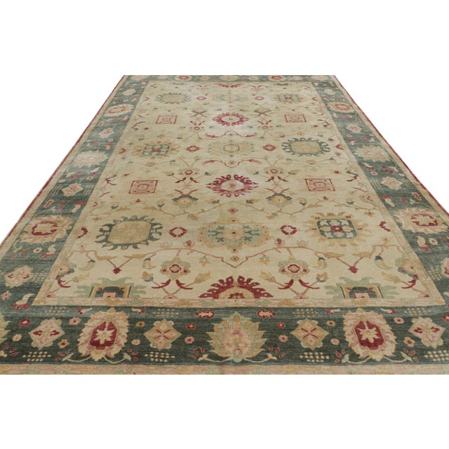 2010s Rug & Kilim’s Sultanabad Style Rug in Beige and Red With Floral Patterns For Sale - Image 5 of 8