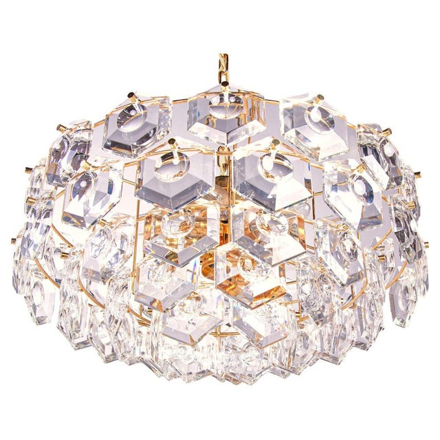 Gold-Plated Kinkeldey Chandelier in Crystal & Brass, Germany, 1960s For Sale - Image 14 of 14