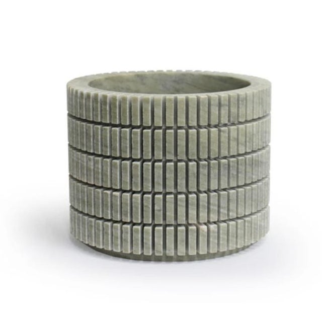 Pixel R1 Decorative Vase in Laguna Green Marble by Bufalini Marmi Dimensions: Ø 14 x H 40 cm. Materials: Laguna Green...