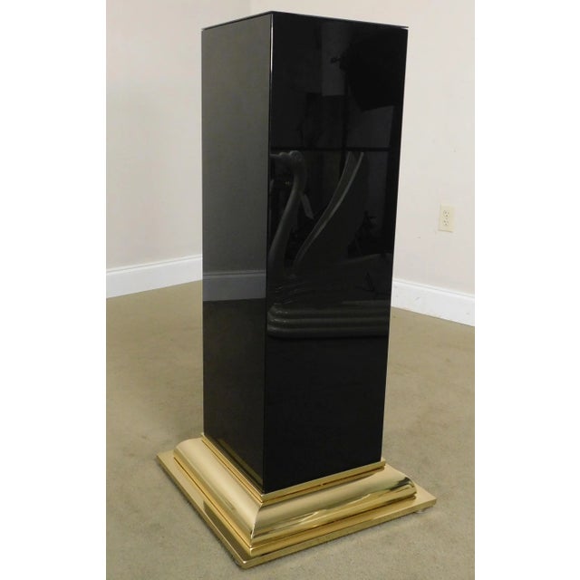 Vintage Modern Black and Gold Pedestal For Sale - Image 10 of 13