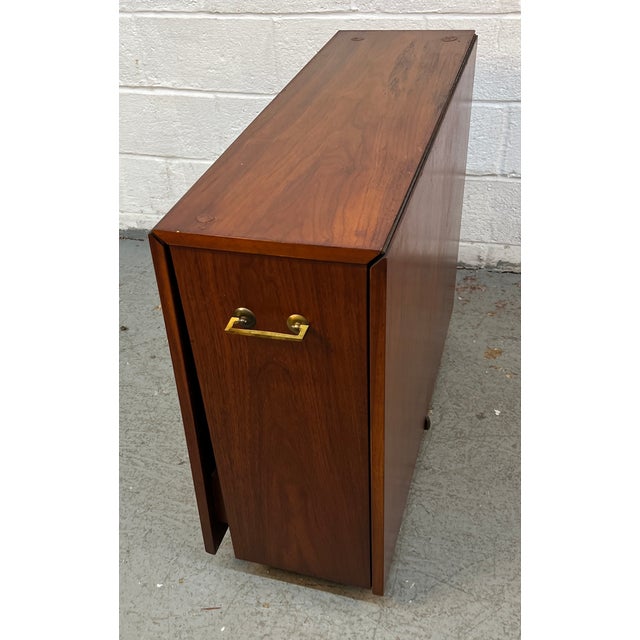 Mid 20 Century Hide-Away Drop Leaf Walnut Dining Table For Sale - Image 10 of 16