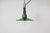 Industrial green enamel pendant light made in Poland during the 1960s. White enamel inside the shade. Green cast aluminium...