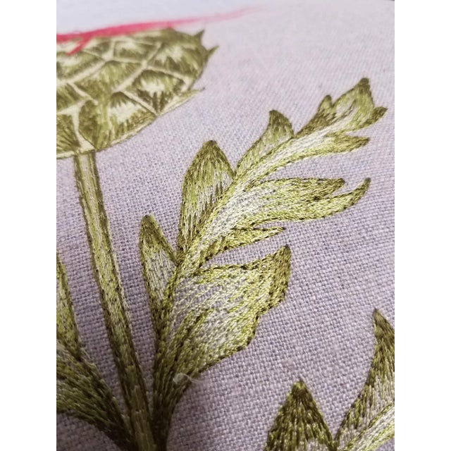 2010s Red Thistle Lumbar Pillow For Sale - Image 5 of 10