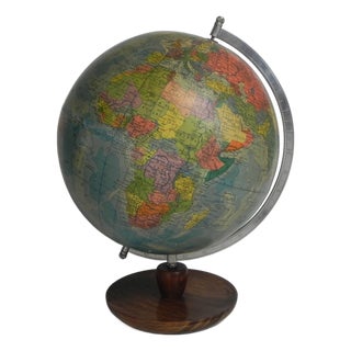 Rath Globe of Papier-Mâché on a Wooden Base, 1960s For Sale