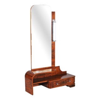 Art Deco Dressing Table in Walnut Veneer, Czech, 1930s For Sale