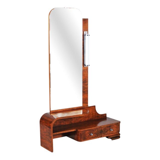 Art Deco Dressing Table in Walnut Veneer, Czech, 1930s For Sale