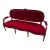 Mid-20th Century Italian Louis XVI Style Carved Walnut & Crimson Velvet Sofa by Meroni Francesco For Sale