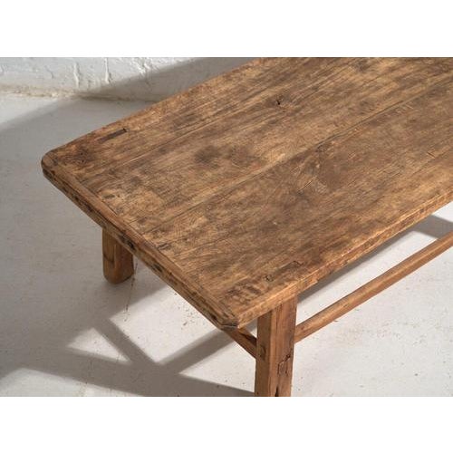 Low Antique Chinese Qing Dynasty Kang Table in Pine For Sale - Image 4 of 9