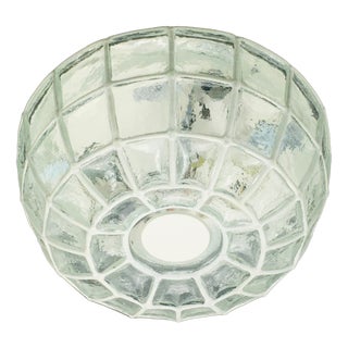 Mid-Century Modern White Iron and Glass Flush Mount from Limburg, Germany, 1970s For Sale