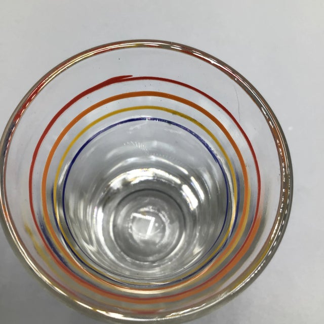 7 Striped Shot Glasses in Chrome Plated Caddy - Set of 8 For Sale - Image 10 of 13