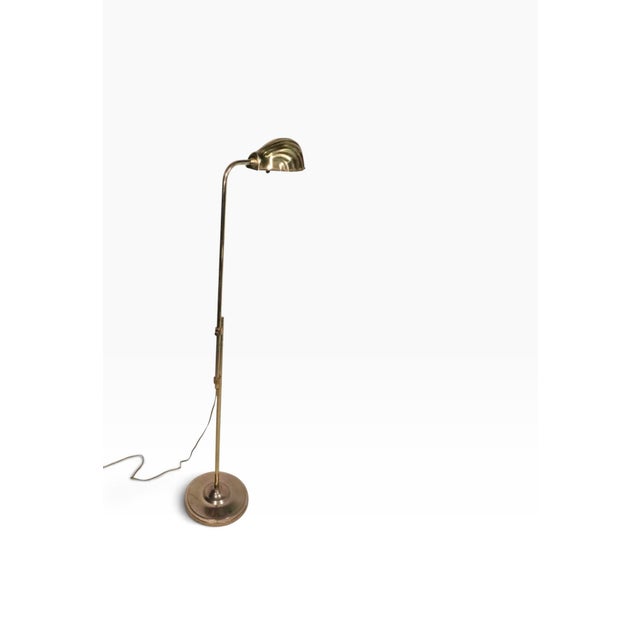 Late 20th Century Late 20th Century Adjustable Brass Shell Shade Floor Lamp For Sale - Image 5 of 9