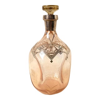 1930s Hollywood Regency Pink Cambridge Glass Gin Decanter For Sale