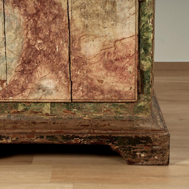 Antique Italian Provincial Faux Marble Cabinet Pedestal For Sale - Image 10 of 10