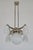 David Gueron Degue Degue French Art Deco Chandelier 1930s - 5 Geometric Frosted Glass Shades For Sale - Image 4 of 11