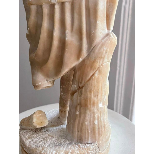 Alabaster Grand Tour Alabaster Fragment of a Draped Female Figure, 19th Century Italian For Sale - Image 8 of 11