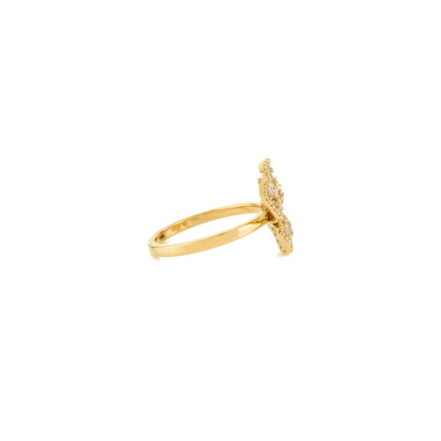 18k Gold Diamond Butterfly Ring Whimsical Jewelry for Her Size 8 For Sale In New York - Image 6 of 11