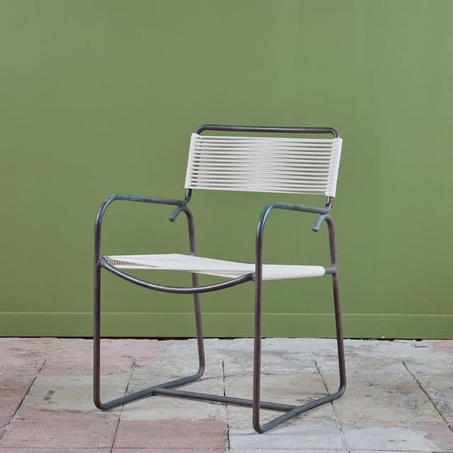 Mid-Century Modern 1950s Walter Lamb for Brown Jordan Bronze Patio Dining Armchair, Attributed For Sale - Image 3 of 12