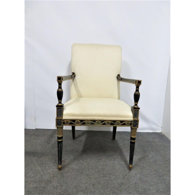 20th Century Regency Carved Black & Gold Chairs a Pair Chairish