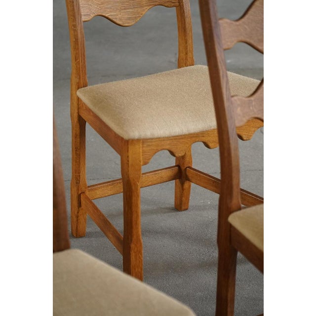 Highback Dining Chairs in Oak by Henning Kjærnulf, 1960s, Set of 6 For Sale - Image 10 of 18