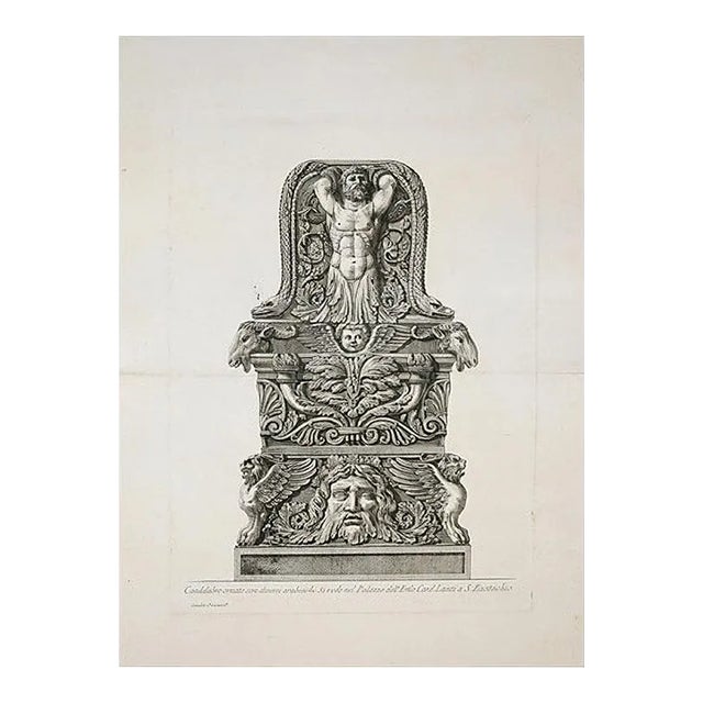 Candelabro ornato con diversi arabeschi\. Etching 1778 1778 For Sale