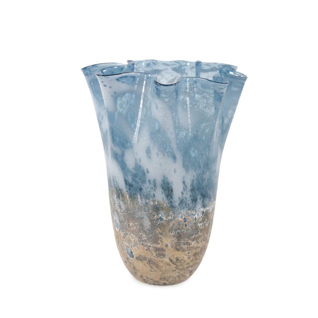 Contemporary Baltic Ruffled Vase- Large For Sale - Image 3 of 10