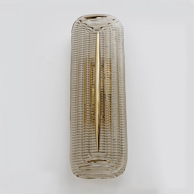 Gold Modern Italian Murano Glass and Brass Sconces, 2000, Set of 2 For Sale - Image 8 of 11