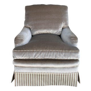 Brunschwig & Fils Fully Upholstered Mohair & Silk Club Chair For Sale