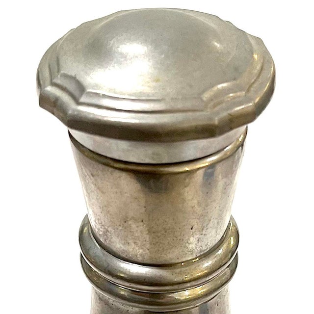 1960's Etains Du Manoir French Pewter and Crystal Decanter For Sale - Image 13 of 15