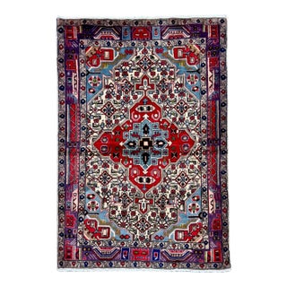 Antique Persian Nahavand Hand-Knotted Rug 3'4" X 4'10" For Sale