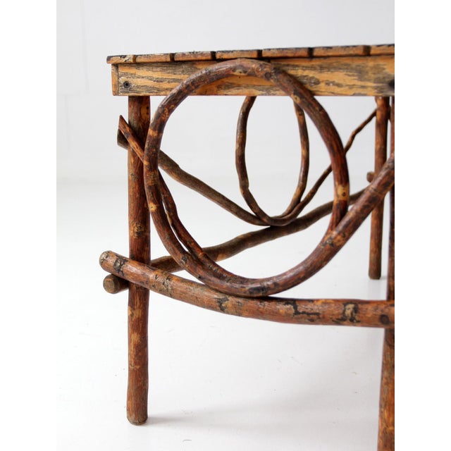 Vintage Amish Twig Furniture Set Bentwood Chair, Coffee Table, and End Table For Sale - Image 14 of 18