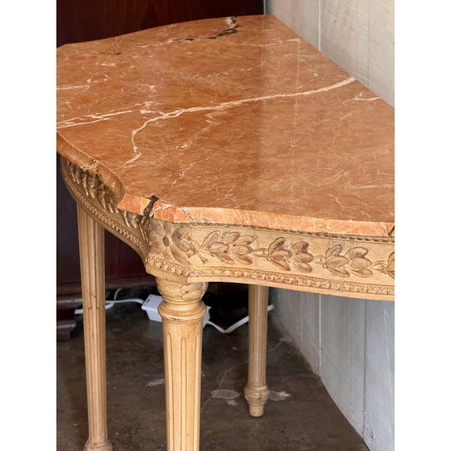 Mid 20th Century Italian Louis XVI Style Console With Rouge Marble Top For Sale - Image 13 of 13