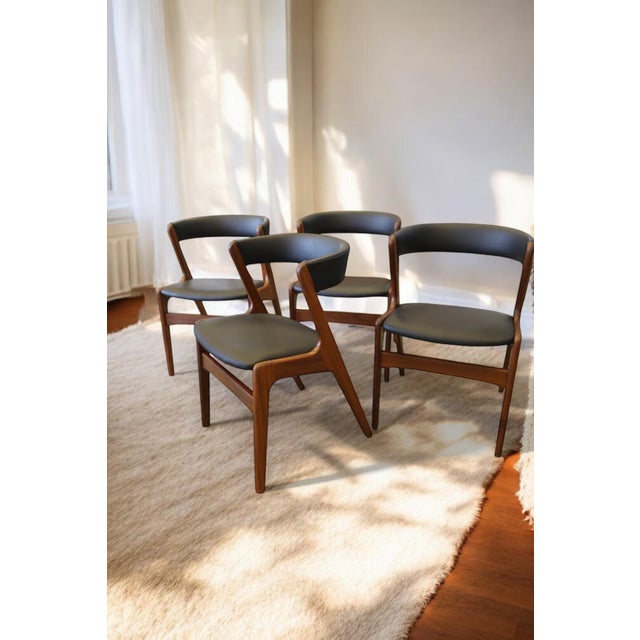 Danish Fire Chair in Teak and Black Leather by Kai Kristiansen, 1960s For Sale - Image 12 of 17