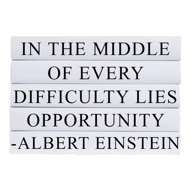 Decorative Books - Quote Book Stack - "In the Middle" For Sale