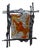 Large Brutalist Wrought Iron Wall Lamp attributed to Tom Ahlström, 1960s For Sale