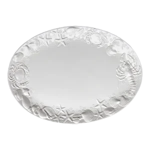Late 20th Century Oval Ceramic Seafood Platter