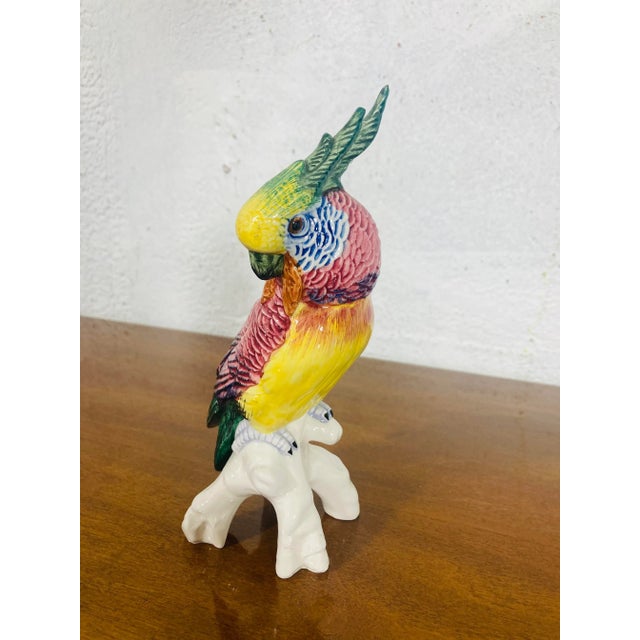 Vintage Italian Ceramic Parakeet | Chairish