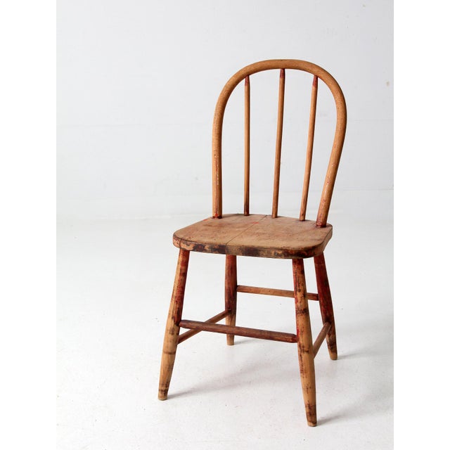 1930s Vintage 1930s Spindle Back Children's Wood Chair For Sale - Image 5 of 14