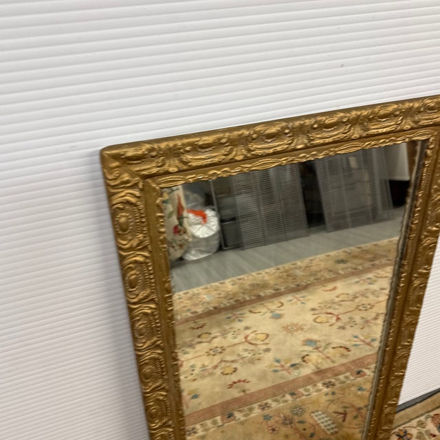 Golden Gilt Wood Wall Mirror For Sale - Image 10 of 12