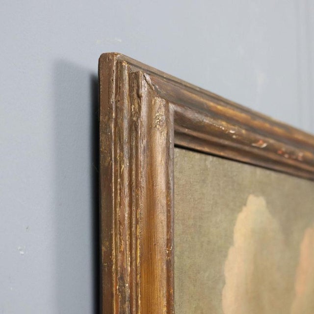 Landscape with Building and Figures, Oil on Canvas For Sale - Image 10 of 12