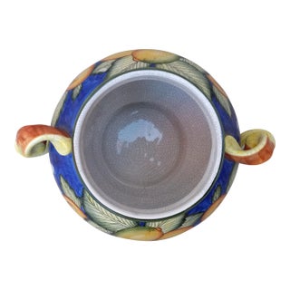 Vintage Biscotti Jar, Cachi E Limoni Deruta Majolica Lidded For Sale