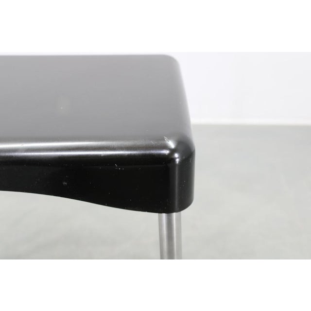Black Mid-Century Plastic Marmore Stool by Carrara & Matta, Italy, 1970s For Sale - Image 8 of 11
