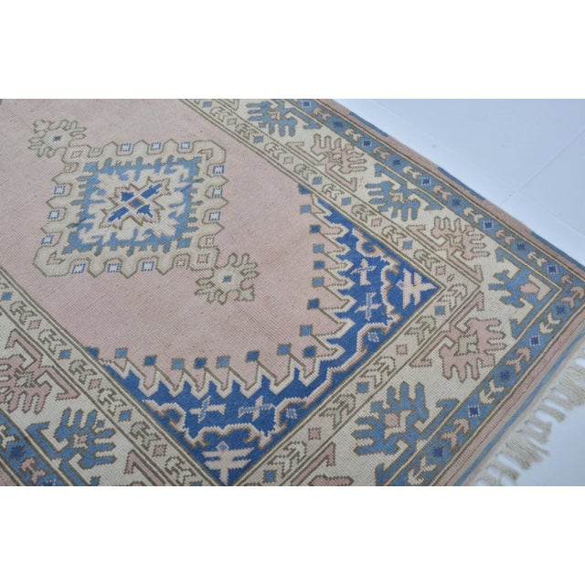 1960s Pastel Vintage Modern Decor Turkish Oushak Rug For Sale In Phoenix - Image 6 of 11