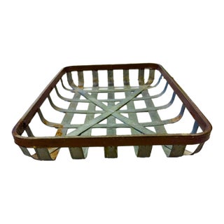 Early Galvanized Aluminum Tobacco Style Metal Basket For Sale