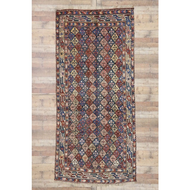 Brick Red Antique Azerbaijan Rug - 04'05 X 09'09 For Sale - Image 8 of 9