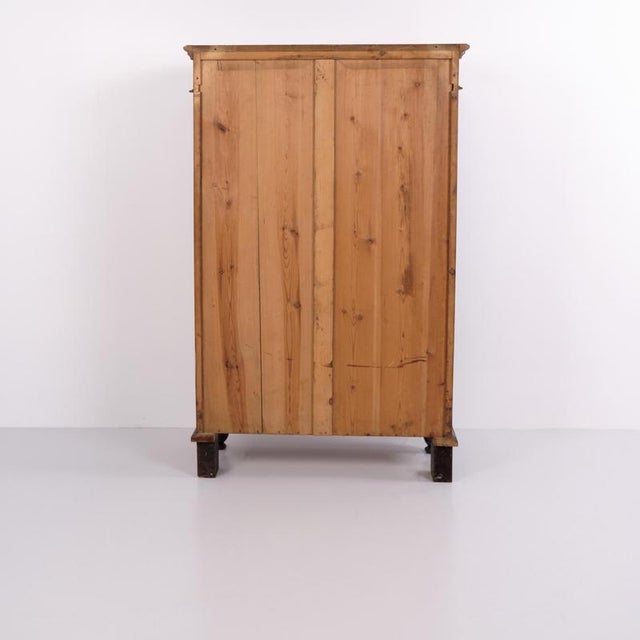Large Antique Hand-Polished Walnut Cabinet with Carved Details, 1880s For Sale - Image 4 of 13